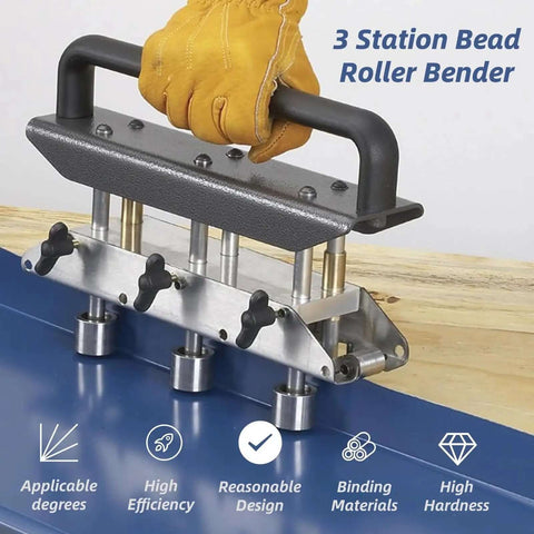 Metal Bending Tool With Three Station Roller For Roofing Sheets 0.3 To 1.0mm Thickness 13 To 130mm Fold Height V Shaped Roller Clamps