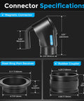 4 Inch Magnetic Dust Collection Quick Connect Kit specifications, including 4" magnetic connector and steel ring port receiver.