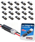 20 pieces of 2 Pin Quick Disconnect Plug In Connector For Low Voltage 18-22 AWG Wire With Locking Buckle, ideal for automotive LED lights