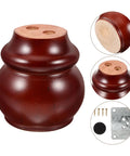 Four Pack Wooden Furniture Legs Set For Tables, Cabinets, Desks, Dressers And Sofas - Leg with installation kit details