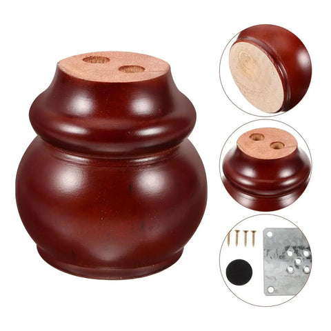 Four Pack Wooden Furniture Legs Set For Tables, Cabinets, Desks, Dressers And Sofas - Leg with installation kit details