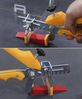 Pro Tile Leveling Kit With 1200 Clips 400 Reusable Wedges And Pliers For One Eighth Inch Gap Tile Laying in use.