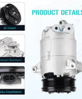 Slick AC Compressor Fits Chevy Malibu Cobalt HHR Cavalier 2.0l 2.2l 2.4l with black AC clutch and aluminum construction.