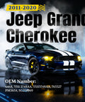 Promo image of a black Jeep Grand Cherokee 2011-2020 with OEM numbers listed