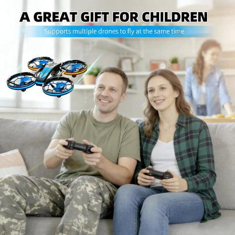 Couple enjoying RC Drone With Auto Hovering And Headless Mode Quad Copter With LED Lights And Propeller Guard 3D Flips