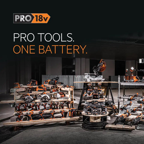 Heavy Duty 18V Cordless Impact Drill Packs Killer 110Nm Torque And Dual Speed Gears With Two Rugged 4.0Ah Batteries Plus Bright Led Work Light For Serious Weekend Warriors displayed in a tool assembly.