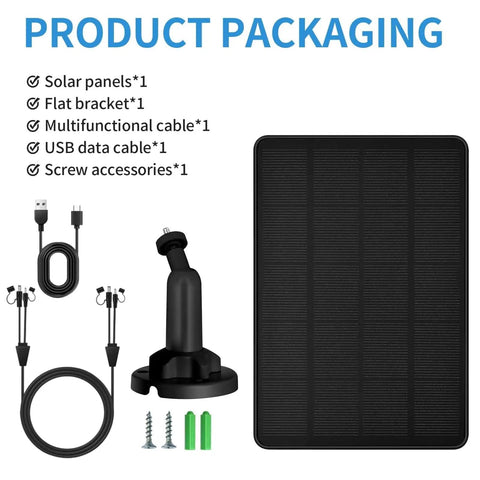 Trail Camera Solar Power Kit With Built In 5000mAh Battery IP66 Waterproof Portable Charger accessories packaging