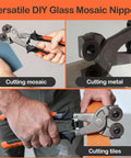 2 Piece Glass Tile Nippers Set With Wheeled Mosaic Nipper And Ceramic Tile Nipper, cutting tiles, mosaic, and metal