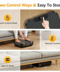 Vibration Plate Exercise Machine For Home Workouts No Gym Needed with touch panel, remote control, stores under sofa
