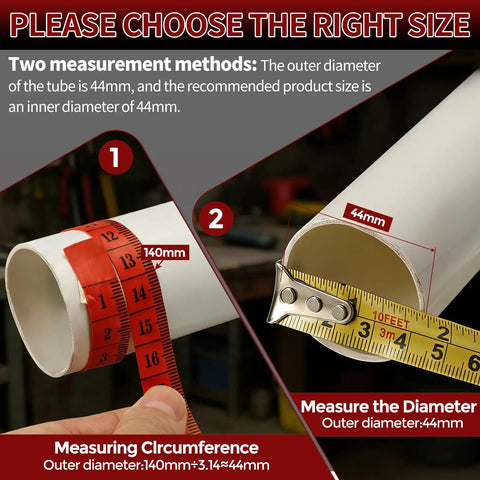 Instructions for measuring pipe size for 8-Pack Heavy Duty Stainless Steel Hose Clamps, Adjustable 0.6-1 Inch (16-25mm)