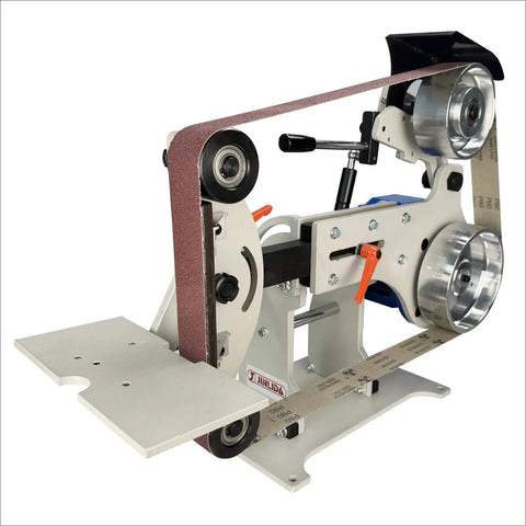 Heavy Duty Badass 2X72 Belt Grinder Sander Workbench With 1500W Pure Copper Motor and quick adjust speed, showing the sanding belt and frame.