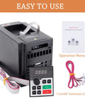 Beefy 1.5KW 2HP 110V AC VFD Converter single to 3 phase inverter with digital display, cables, and manual.