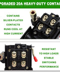Close-up of Four Port One Quarter Inch NPT Air Compressor Pressure Switch With Unloader Valve, showing heavy-duty contacts.