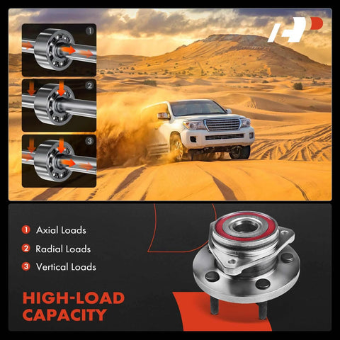 Front Wheel Bearing And Hub Assembly For Jeep Grand Cherokee 1999 2004 Five Lug Compatible with Ball Bearing for strong loads