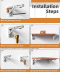 Installation steps for 20 Inch Foldable Shelf Brackets For DIY Tables And Shelves Heavy Duty Stainless Steel 300 Lbs Per Pair.