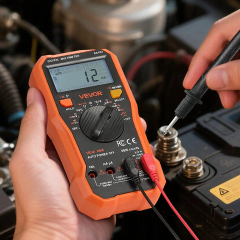 All In One Digital Multimeter TRMS 6000 Count DC AC Voltmeter And Current Tester With NCV Temperature Diodes Continuity in use
