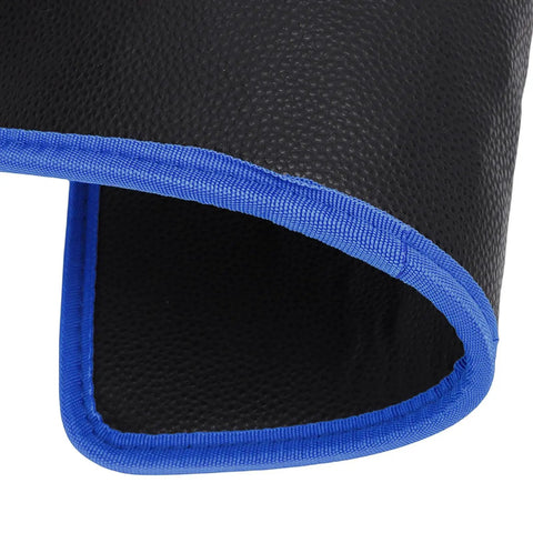 Flexible PVC Magnetic Tool Mat Set With Three Pad Sizes 12.8 By 9.64 Inches 12.8 By 4.1 Inches And 4.33 By 4.33 Inches For Holding Screws Nuts Bolts And Sockets On Hoods Toolboxes And Metal Surfaces In Garage Or Auto Repair, black blue edge
