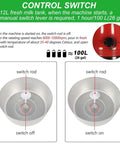 High Speed Milk Centrifugal Separator control switch with rpm settings and capacity details, 100 Liters per hour, commercial use