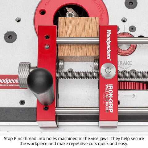 Zero Drama Small Parts Holder For Router Tables Delivers Big Time Accuracy And Rock Solid Safety For Your Shop With Heavy Duty Clamps and precision stop pins for tenons, rabbets, and dados.