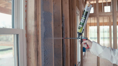 Applying No Brainer Fire Rated Closed Cell Spray Foam Insulation Kit for Walls and Attics 240 Sq Ft With High R Value 11.32 at 2 Inches