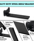 Heavy Duty L Shaped Shelf Brackets Set Premium Solid Steel 0.2 Inch Thick Black Rustic Wall Mount Shelving Supports For 6 Inch Floating Shelves 6 Pack Industrial Hardware