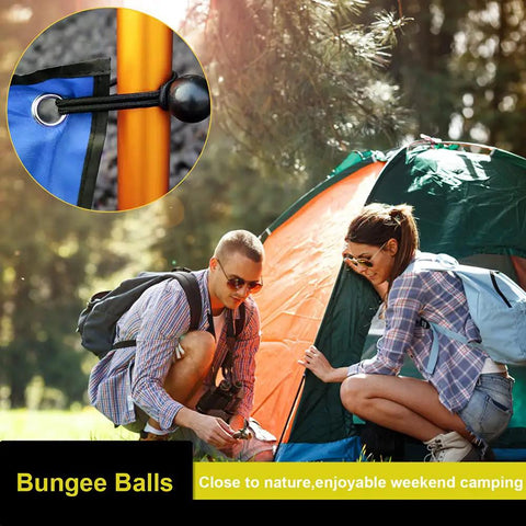 24 Piece Ball Bungee Cords Set Heavy Duty Tarp Ball Cords With 4mm Elastic 4in 6in 9in Sizes Black used for camping tent setup