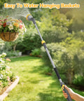 Extendable Garden Water Wand With 29 To 43 Inch Reach, watering hanging basket in garden, lightweight aluminum