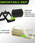 Must Have Double D Row Handle Cable Attachment And V Bar For Lat Pulldown And Tricep Press, Heavy Duty Steel With Non Slip Rubber Grips For Secure, Comfortable Gym And Home Workouts, black rubber grip close-up