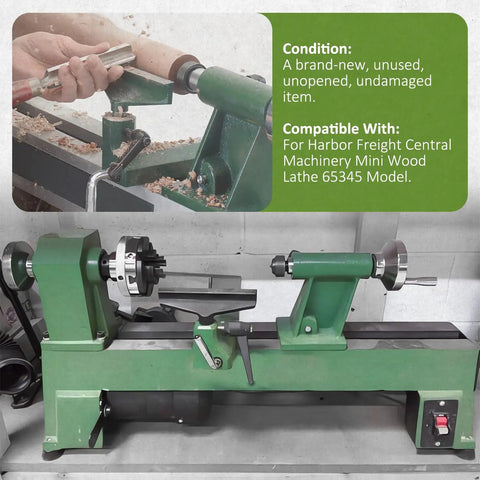 2 Pack Replacement Belts For Harbor Freight Central Machinery Mini Wood Lathe 65345 Model shown on green lathe