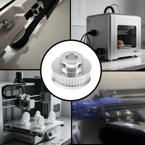 GT2 Timing Pulley 40 Teeth 8mm Bore 6mm Wide Aluminum Alloy Silver 2 Pack CNC Machined Built For Precision Motion Control And Smooth Belt Drive, Ideal For 3D Printers CNC Machines And Robotic Projects. on 3D printer drive system
