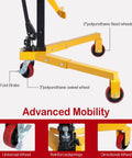 Heavy Duty 55 Gallon Drum Cart With Built In Hydraulic Lift 550 Lb Load Poly On Steel Braked Wheels Upgraded Oil Drum Dolly Trolley For Easy Drum Moving, 2-inch polyurethane wheels and foot brake