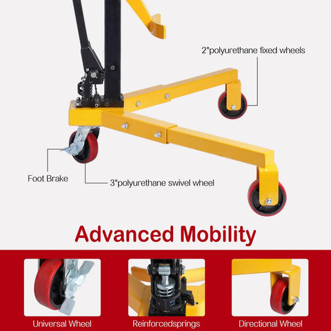 Heavy Duty 55 Gallon Drum Cart With Built In Hydraulic Lift 550 Lb Load Poly On Steel Braked Wheels Upgraded Oil Drum Dolly Trolley For Easy Drum Moving, 2-inch polyurethane wheels and foot brake