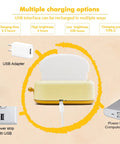 Toaster Shaped LED Table Lamp with USB charger, power bank, and adapter options for kids' room use, cozy ambient glow, 800mAh battery