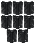 Stackable Chevron Corner Durable HDPE Plastic Case Set 8 with Four Mounting Holes, 13 Inch Diameter, 1/2 Inch Internal Radius