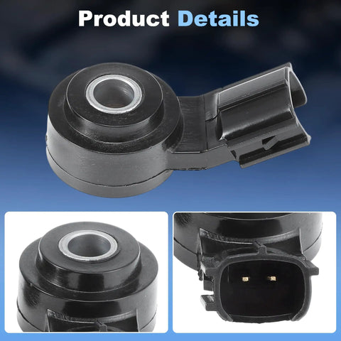 Knock Sensor With Harness Set Fits Lexus ES330 GX470 LS430 RX330 And Toyota 4Runner Avalon Tacoma Camry RAV4 Tundra OE 8961506010 8961520090 89615B6010 89615BZ030 89615BZ040 close-up black sensor with connector