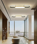 Modern LED Flush Mount Ceiling Light With Remote, Dimmable 40W Panel, 3000K to 6500K Color Temp, 2.3ft Acrylic Linear Fixture
