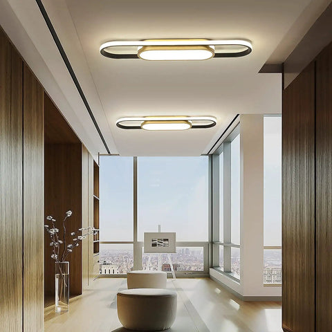 Modern LED Flush Mount Ceiling Light With Remote, Dimmable 40W Panel, 3000K to 6500K Color Temp, 2.3ft Acrylic Linear Fixture