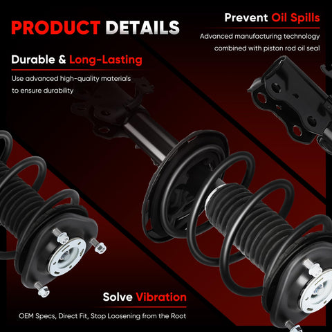 Close-up of Front Quick Struts Assembly Pair For Toyota RAV4 2006 Through 2012 2.4L L4 And 2.5L L4 Models 4WD AWD FWD
