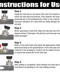 Vearter carbide hole saw kit with pilot drill, 15 pcs, 5/8–3 in, for metal and plastic, shown with installation steps