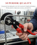 Fkewp Pro 4 In One Tube Bending Pliers With Adapters For 3/16 1/4 5/16 3/8 Copper Brake Lines in use bending a tube.
