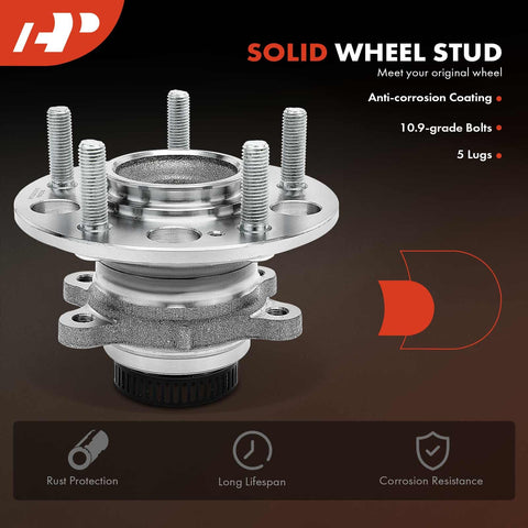 Rear Wheel Bearing And Hub Assembly 5 Lug Fit Hyundai Elantra 2008-2012 With 4 Wheel ABS L4 2.0L Engine Replacement