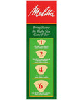 Chart of cone coffee filter sizes including size 2 for Natural Brown Cone Coffee Filters Size Two, 100 Count Two Pack