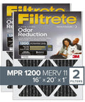 Two Pack 20x20x1 Air Filter Pleated 3 Month Replacement MPR 1200 MERV 11 Allergen Defense Odor Reduction packaging