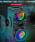 Beast Mode 40W Portable Bluetooth Speaker with Colorful Lights, Dual Subwoofers, FM Radio MP3 Player, Bluetooth 5.0