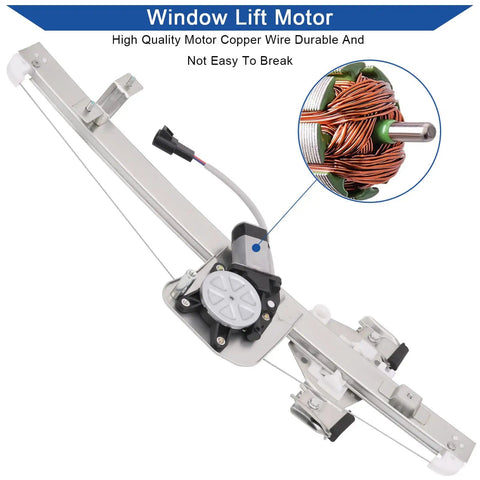 Durable Rear Right Passenger Side Window Lift Regulator With Built-In Motor For 2007-2013 Chevy Silverado and GMC Sierra