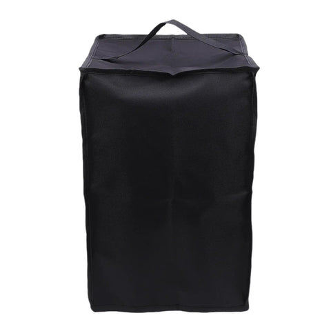 Heavy Duty Ice Cream Maker Cover Full Coverage Shield Keeps Dust Debris And Pet Hair Off Your Machine, black fabric cover with handle.