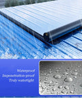 Heavy Duty Self Adhesive Asphalt Roofing Tape With Thick Aluminum Foil Backing For Quick Leak Sealing And Bulletproof Waterproof Exterior Cladding Roll applied to a roof under rain.