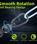 Six Ball Bearing Fishing Swivels And Snaps With Quick Change Clips For Trolling And Bass Fishing, 360° spin stainless steel