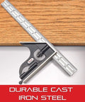 Pro Grade Square Head Accessory For 12 Inch To 300 mm And Larger Combination Squares Sets And Bevel Protractors, Black Wrinkle Finish