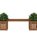 Two In One Planter Bench Set With Premium Hardwood Planters Outdoor Garden Bench For Patio Porch Balcony Or Backyard Two 15.8 Inch Square Boxes Connected By A 40.5 Inch Seat Create A Space Saving Versatile Floral Display.